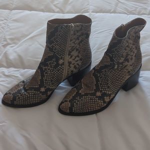 Treasure and Bond Snakeskin booties, Size 7.5
